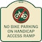 Signmission No Bike Parking on Handicap Access Ramp Heavy-Gauge Aluminum Sign, 18" x 18", TG-1818-23855 A-DES-TG-1818-23855 - alternate 1